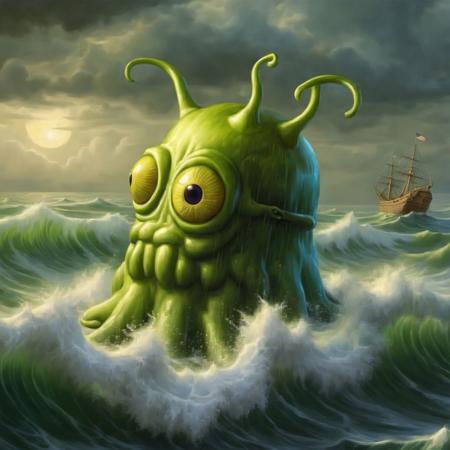 00128-20230816093106-7780-A brain slug as Cthulhu  is rising from the sea in a great storm _lora_SDXL-BrainSlug-Lora_1_, Very detailed, clean, high qualit.jpg